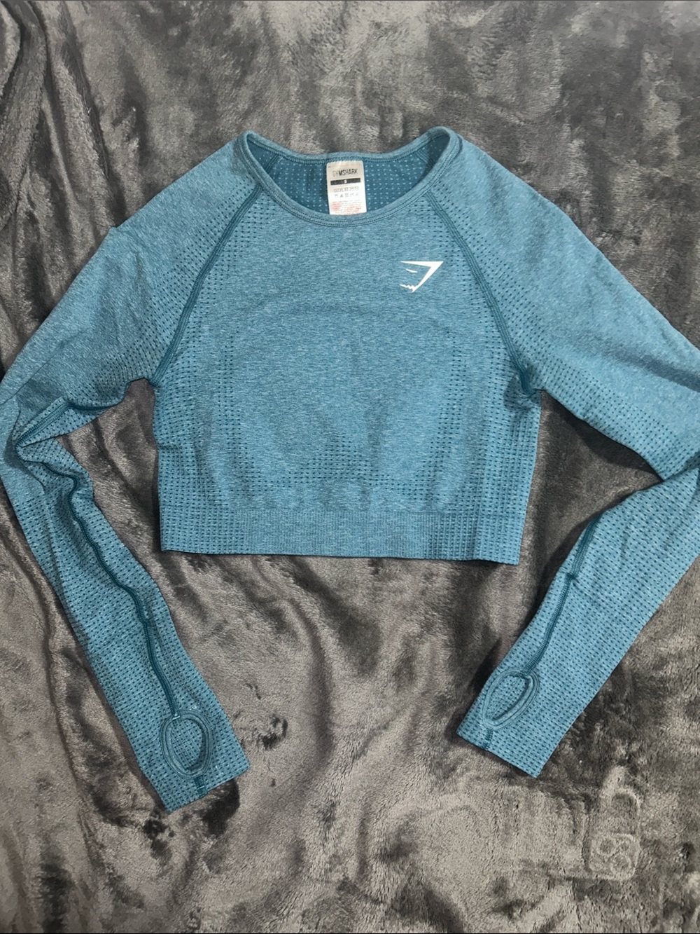 Gymshark Teal Seamless Long-Sleeve Crop Top